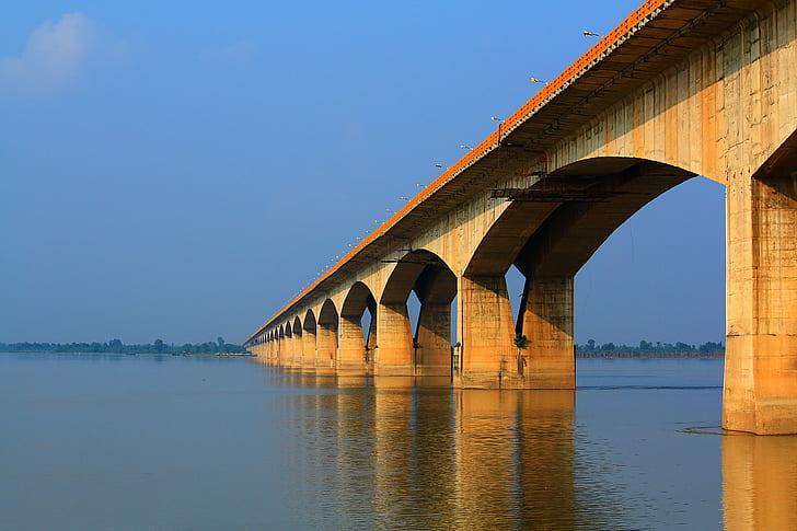 HD wallpaper: photo of concrete bridge over body of water, patna, india,  patna, india | Wallpaper Flare