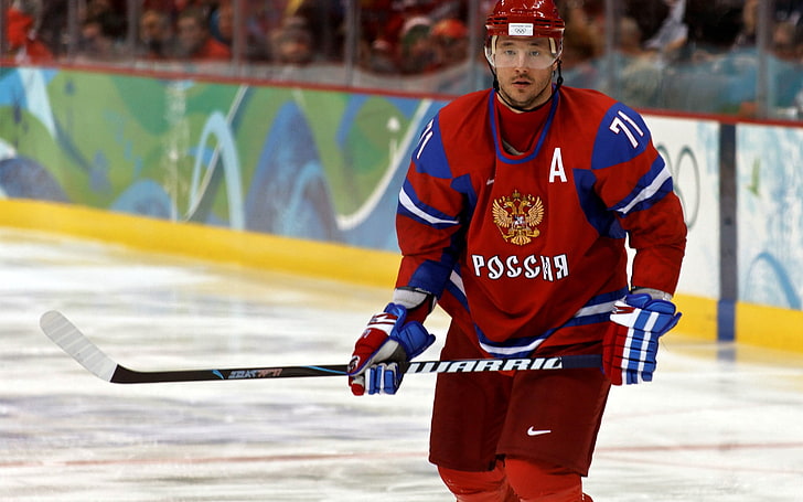 ice hockey player poster, ilya kovalchuk, club, helmet, sport, HD wallpaper