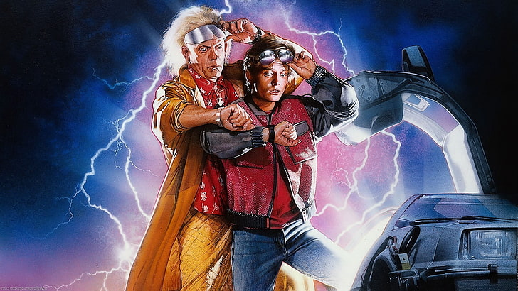 HD wallpaper: Back To The Future, car, Christopher Lloyd, DeLorean,  Lightning