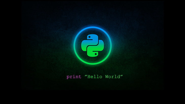 Python (programming), green, blue, HD wallpaper