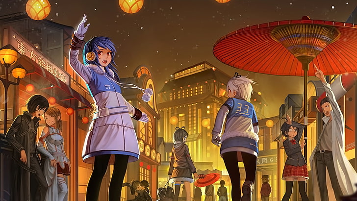 blue haired female character illustration, anime, Okabe Rintarou, HD wallpaper