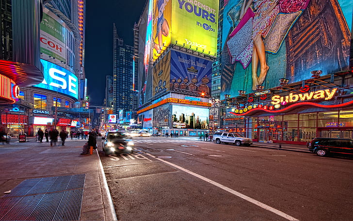 street light, New York City, Times Square, cityscape, night