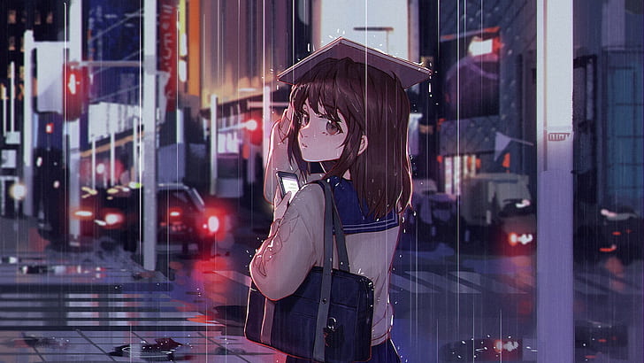 Anime Girl Wallpaper Rain gambar ke 12