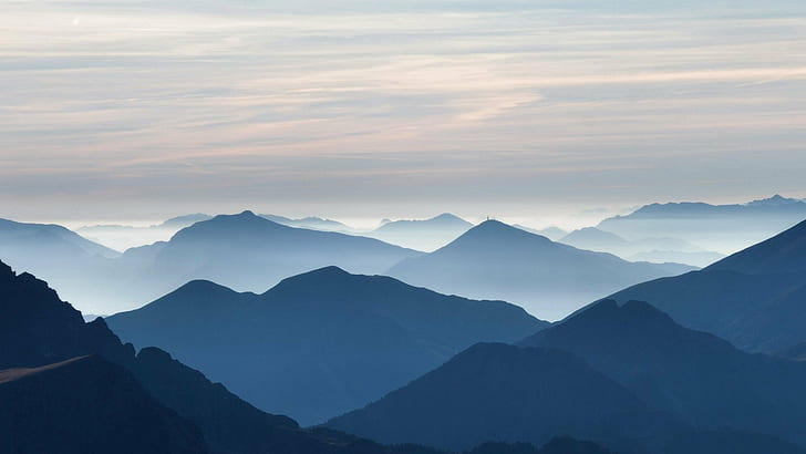 landscape photo of mountains, View, Cima, Lagorai, Val  di  Fiemme, HD wallpaper