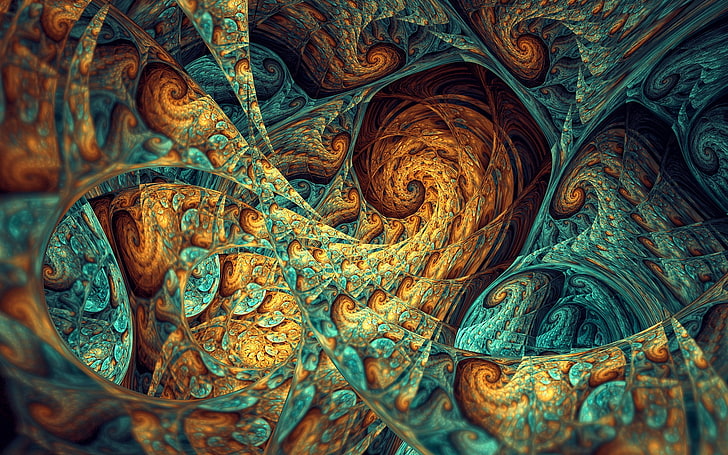 multicolored abstract painting, fractal, no people, close-up, HD wallpaper