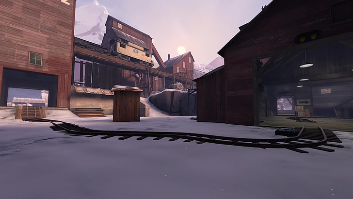 Team Fortress 2, snow, barn, building exterior, architecture