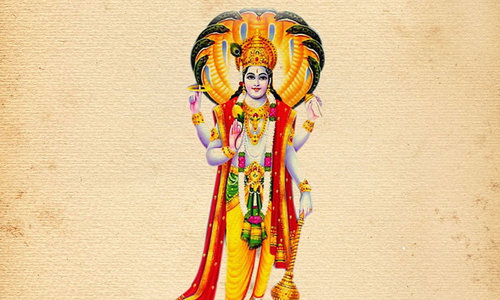 HD wallpaper: God Vishnu Four Hand, Hindu God, Lord Vishnu, art and craft,  multi colored | Wallpaper Flare