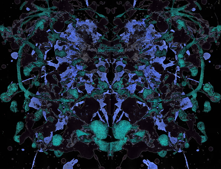 Rorschach test, paint splatter, ink, symmetry, backgrounds, HD wallpaper