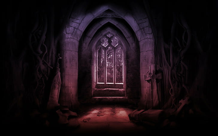 1920x1200 px abandoned Arch architecture cross Filter Gothic interior room roots Trees window Anime Macross HD Art
