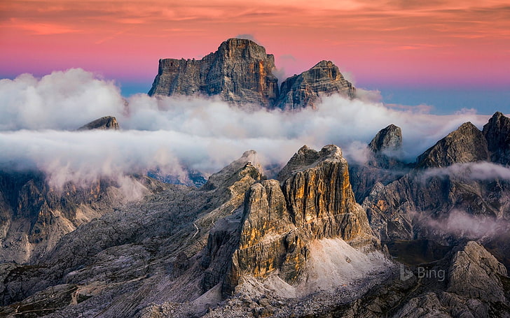 Lagazuoi Mountain near Cortina Italy-2017 Bing Des.., sky, beauty in nature, HD wallpaper