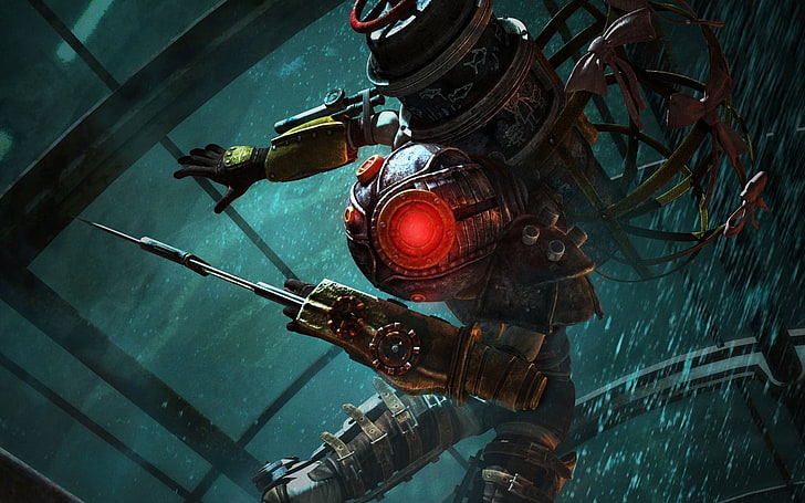 robot illustration, BioShock 2, video games, big sister, high angle view, HD wallpaper
