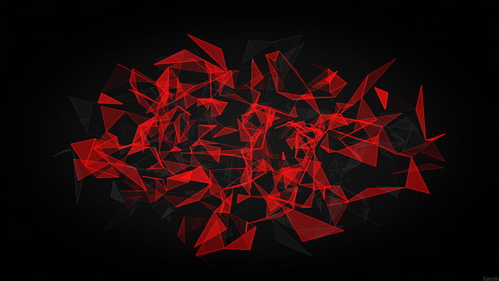 HD wallpaper: Abstract, Red, Black, Polygon, creativity, black background |  Wallpaper Flare
