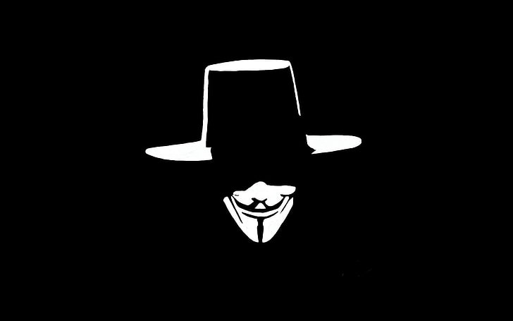 Guy Fawkes Mask wallpaper, V for Vendetta, minimalism, studio shot