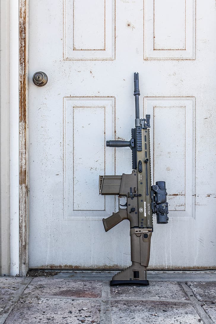 weapon, FN SCAR, SCAR 17S, vertical, HD wallpaper