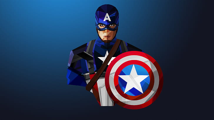 HD wallpaper: Captain America Low-poly Art