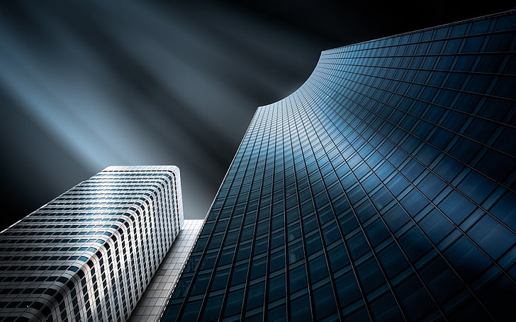 high-rise glass building wallpaper, architecture, skyscraper