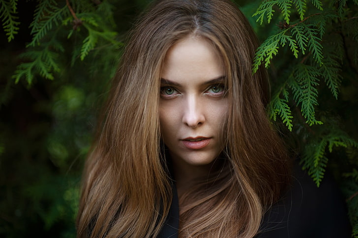 Amina Katinova, women, model, face, portrait, Maxim Maximov, HD wallpaper