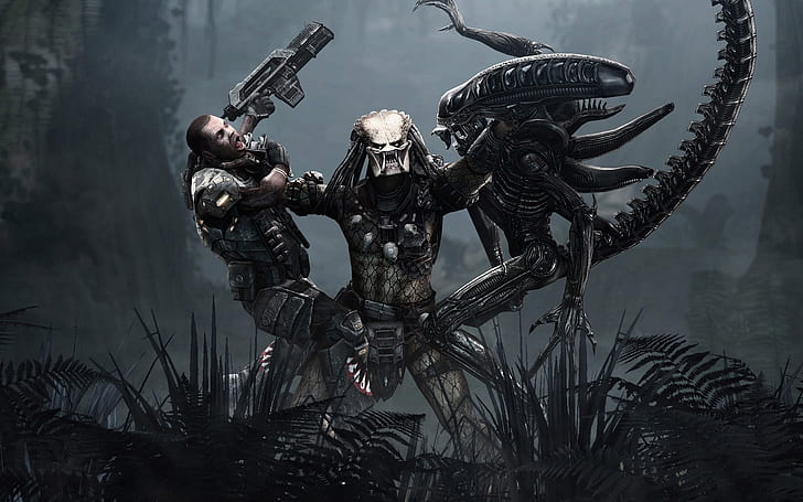 Download Alien Vs Predator Celtic Side View Wallpaper