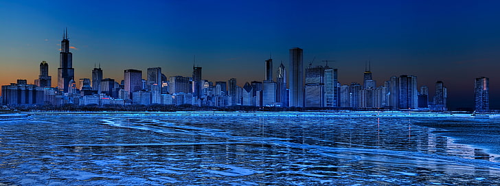 Chicago Skyline, high-rise building, City, blue, chi-raq, building exterior, HD wallpaper