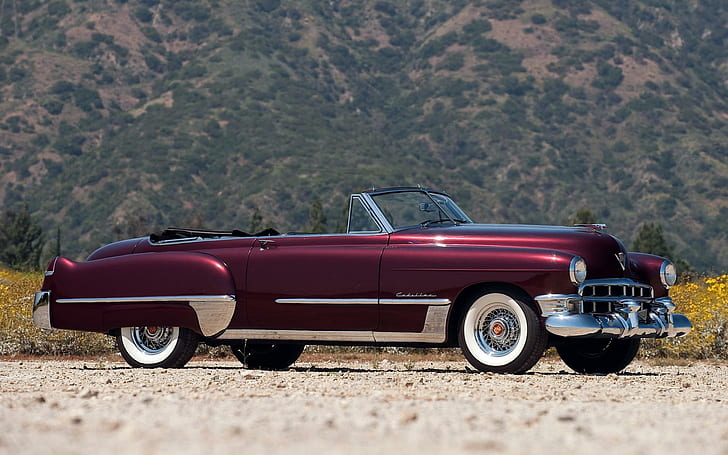 1949 Cadillac Series 62, red classic convertible car, cars, 1920x1200, HD wallpaper