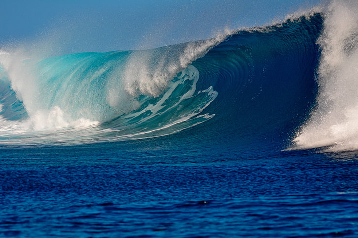 sea wave, beautifully, blue, nature, water, surf, pipeline Wave