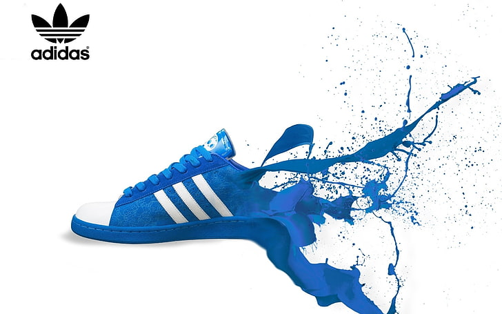 HD wallpaper: adidas, background, blue, shoes, sneakers, white, white  background | Wallpaper Flare