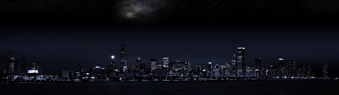 HD wallpaper: night city, dual monitor, the dark background | Wallpaper  Flare