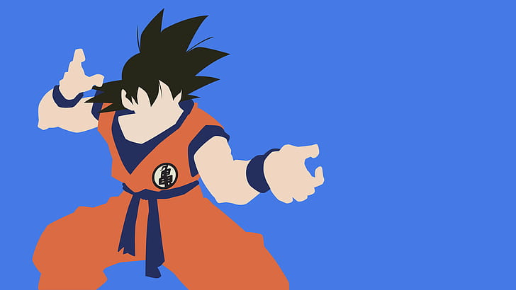  Fondo de pantalla HD Ilustración de Son Goku, Super Saiyan, minimalismo, azul, una persona