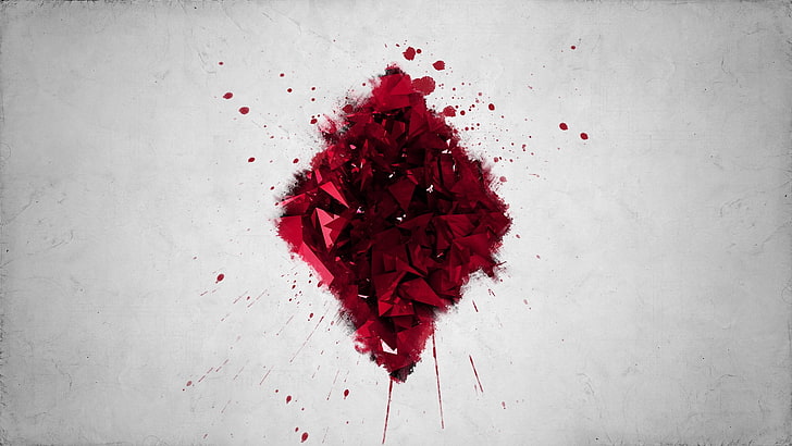 playing cards, red, flower, blood, indoors, freshness, splattered, HD wallpaper
