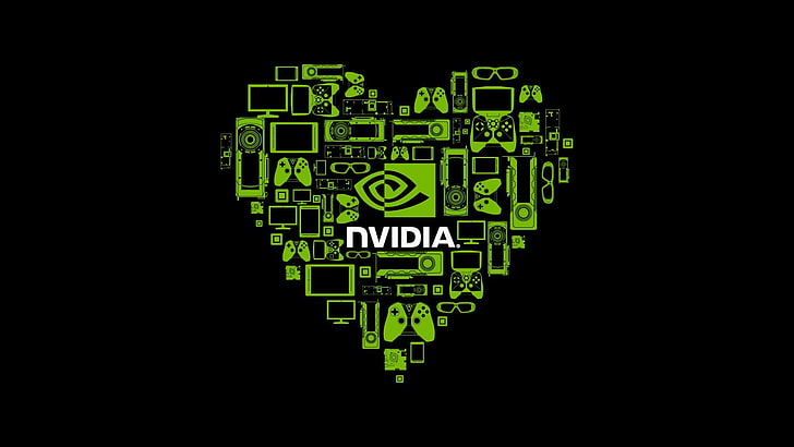 heart, controllers, Nvidia, HD wallpaper