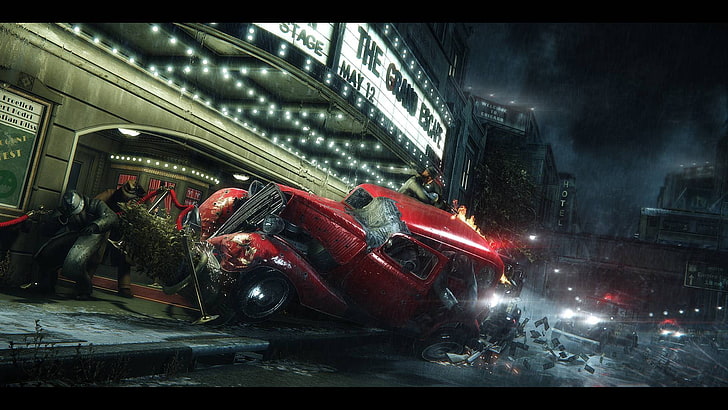 red vehicle, Mafia III, video games, auto post production filter, HD wallpaper
