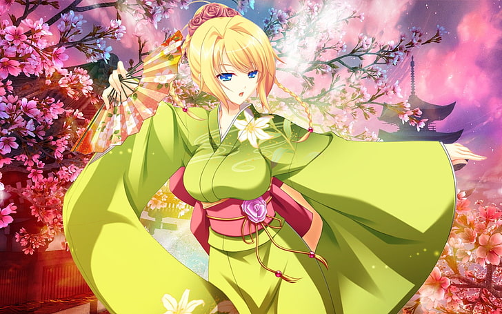 manga, kimono, plant, flower, flowering plant, one person, beauty in nature