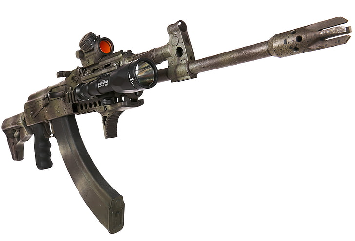 black AK-47 rifle, weapons, Kalashnikov, copy, ak47, machine