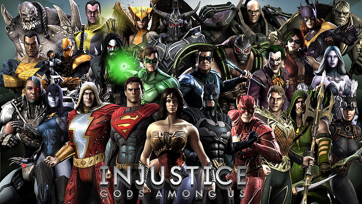 Injustice wallpaper, Wonder Woman, Batman, Joker, Green Lantern