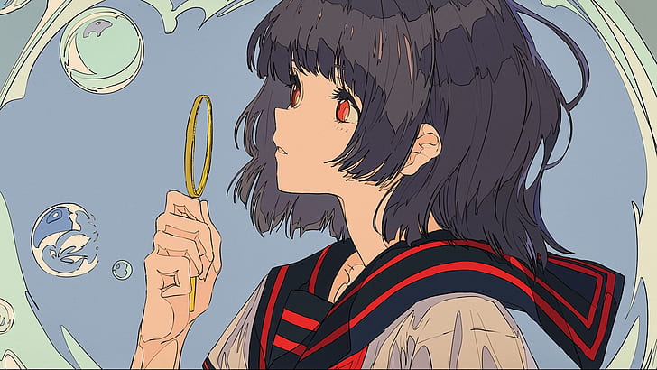 anime, manga, anime girls, minimalism, simple background, sailor uniform