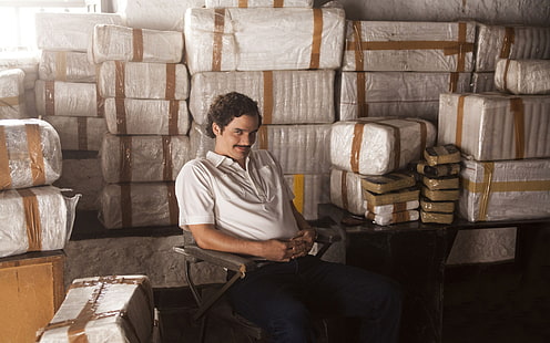 Pablo Escobar og hans sønn på White House Canvas Gallery Wraps  The Mob  Wife