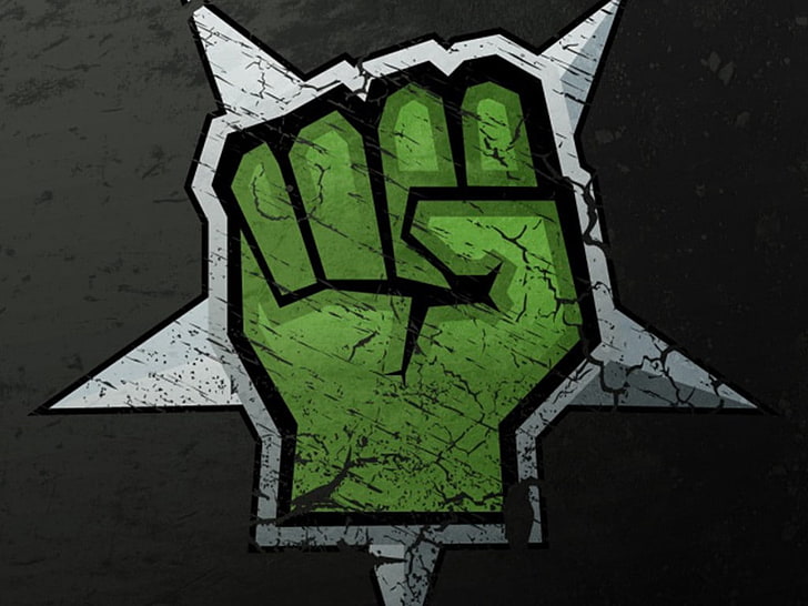 fists, hands, Hulk, green color, sign, no people, communication, HD wallpaper