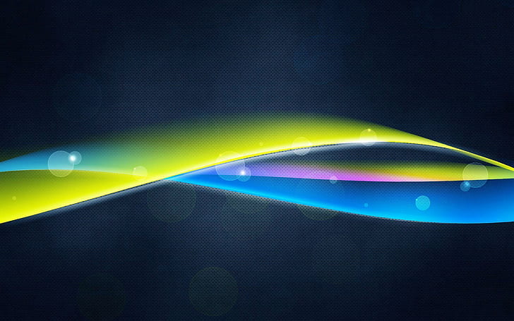 Blue and yellow curves, yellow blue and pink abstract illustration, HD wallpaper