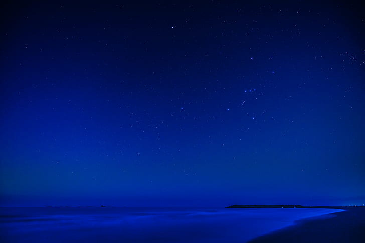 blue sky night time, Orion, Iwa, Kanagawa, seashore, Hiratsuka