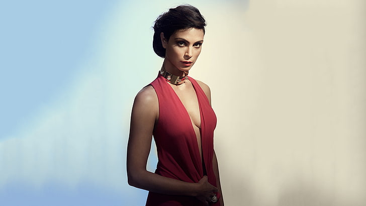 celebrity, women, Morena Baccarin, actress, brunette, cleavage