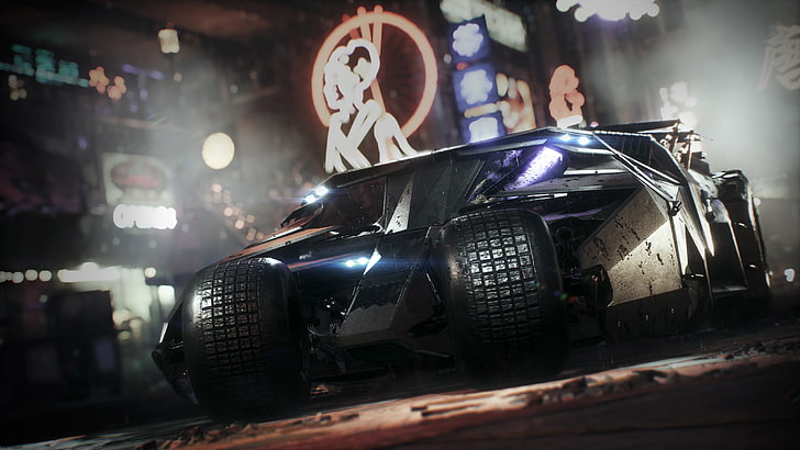 4K, Batmobile, Arkham Knight, Batman, transportation, mode of transportation, HD wallpaper