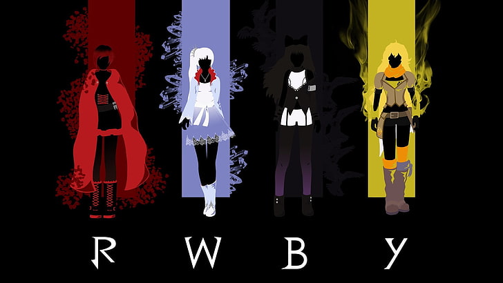RWBY poster, Blake Belladonna, Weiss Schnee, Yang Xiao Long, Ruby Rose (character)