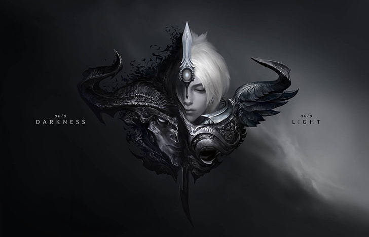 Darkness and Light wallpaper, Video Game, League Of Legends, Riven (League Of Legends), HD wallpaper