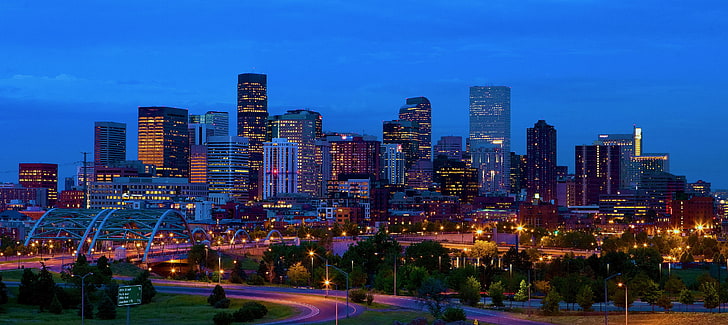 skyscraper, Colorado, panorama, USA, America, skyline, Denver