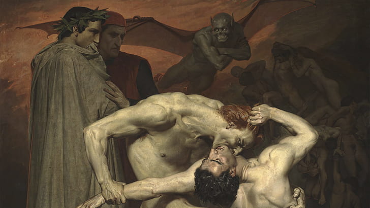 William-Adolphe Bouguereau, Dante Alighieri, painting, Dante's Inferno
