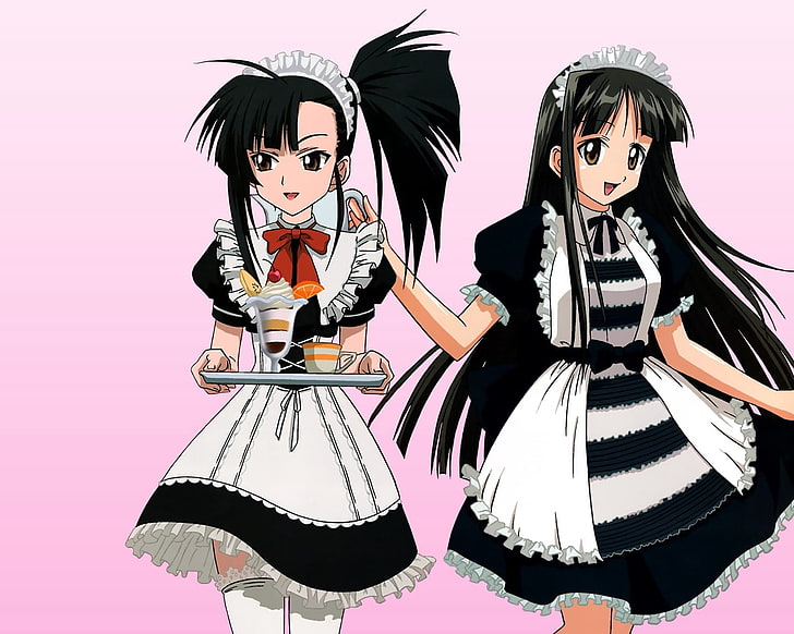 HD wallpaper: two female butler anime characters wallpaper, mahou sensei  negima | Wallpaper Flare