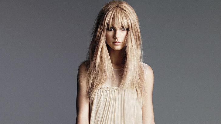 Taylor Swift, women, singer, blonde, hair, studio shot, blond hair