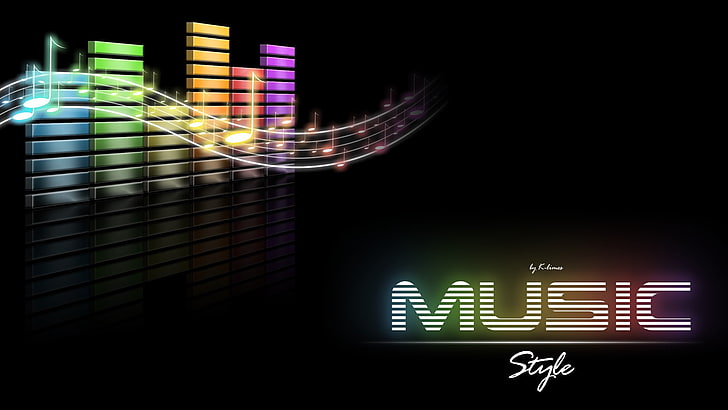 music dj audio spectrum music is life, illuminated, neon, night, HD wallpaper