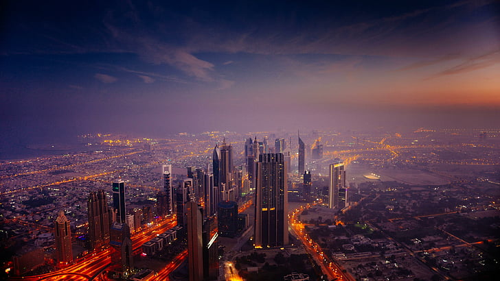 dubai, united arab emirates, uae, skyline, skyscraper, tower block, HD wallpaper
