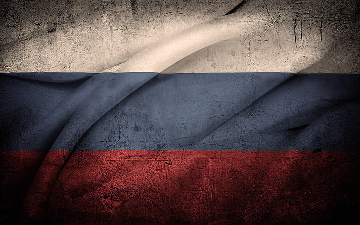 Russia, flag, digital art, red, textile, backgrounds, full frame